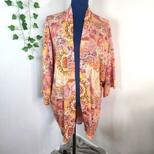 Boho Knox Rose Peach Paisley Kimono